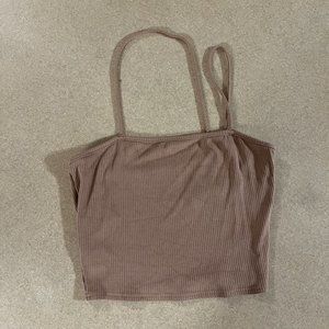 Tan/Brown Crop Tank Top